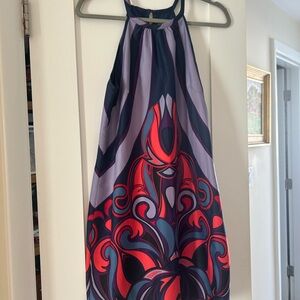 Vibrant Halter Dress with Abstract Design